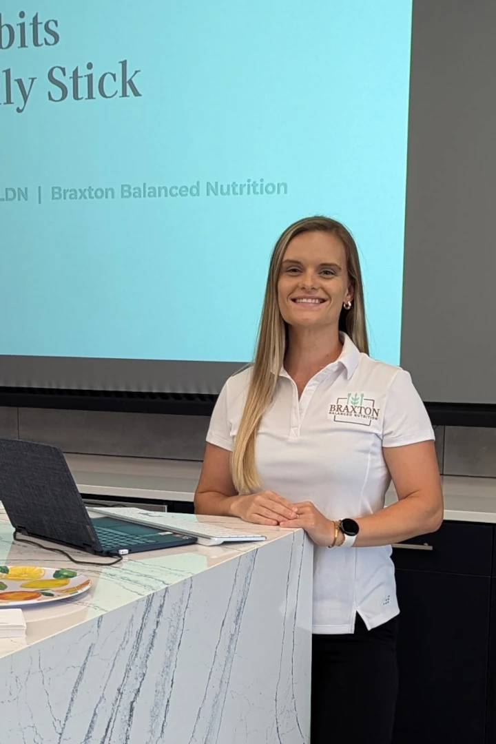 Rachel Braxton presenting at a workplace wellness workshop, Charlotte, North Carolina